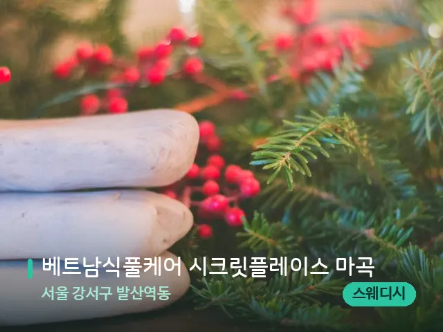 서울 강서구 발산역동 베트남식풀케어 시크릿플레이스 마곡 — 핫스톤을 올린 관리 장면